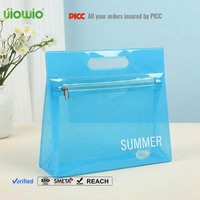 Sacs de voyage personnalisés UIOWIO en PVC transparent avec fermeture éclair, sacs d'emballage pour vêtements, pochettes étanches à fermeture éclair pour ranger les sous-vêtements