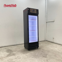 Réfrigérateur commercial pour boissons, vitrine à porte simple, réfrigérateur vertical en verre, éclairage LED, contrôle numérique de la température, refroidissement par air