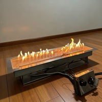 Brûleur à gaz linéaire en acier inoxydable de 60 cm pour table de foyer extérieur.