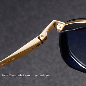 Venta al por mayor de gafas de sol cuadradas de metal con logotipo personalizado para mujeres y hombres S15102 gafas de sol negras de gran tamaño gafas de sol - Product Image 2
