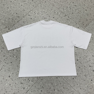 Fabricant de t-shirts personnalisés en coton 100% blanc, t-shirts graphiques surdimensionnés, t-shirts courts et carrés, t-shirts épais avec impression sérigraphique pour hommes - Product Image 5