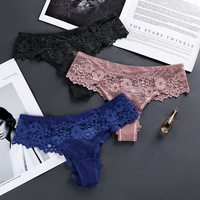 ZhenShangMei femmes Sexy sous-vêtements dentelle G-string exotique Lingerie culotte V-forme Cheeky Tangas avec nœud décor