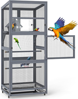 Volière d'extérieur moderne, simple et populaire, grande cage en bois pour perruches avec perchoir et nid