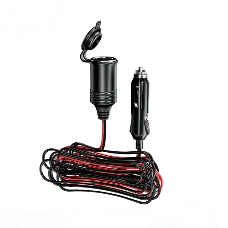 4m 12V/24V truck car cigarette lighter socket to auto cigarette lighter plug car charger power cable 2P*16AWG