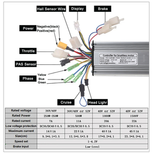 Chamrider sinewave-Bộ điều khiển không cảm biến xe đạp điện, bộ điều khiển KT, chế độ kép, <span class=keywords><strong>36V</strong></span>, 48V, 250W, 350W, 500W, 750W, 1000W, 1500W - Product Image 6