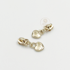 หัวซิปแบบดึงสองห่วง ลายหัวใจ สำหรับซ่อมแซมอุปกรณ์ฮาร์ดแวร์กระเป๋าเดินทาง ทำจากโลหะผสมสังกะสี - Product Image 5