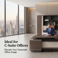 Série Twilight : Ensemble de mobilier de bureau haut de gamme, comprenant un bureau de direction et un meuble de classement sur pied, de luxe, écologique et durable.