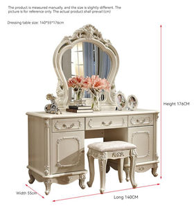 Tocador de Estilo Europeo para Dormitorio de Princesa, <span class=keywords><strong>Mini</strong></span> Mesa de Maquillaje Tallada - Product Image 6