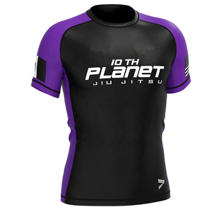 Chemise de compression pour hommes Protection <span class=keywords><strong>UV</strong></span> 4 voies Extensible Respirant Rash Guard pour BJJ MMA Grappling Gym Training - Product Image 4