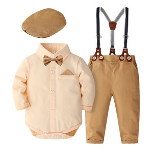 Autunno ragazzo camicia tuta pantaloni cappello abiti formali <span class=keywords><strong>Set</strong></span> vestiti per il bambino da festa per gentiluomo <span class=keywords><strong>Set</strong></span> di vestiti - Product Image 1