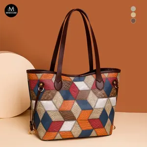 sac a main 2024 New Style Handtasche Farbkontrast Damen-Tote-Tasche lässige Handtaschen für Damen