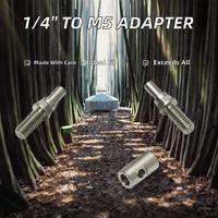 Adaptateur de vis fileté mâle 1/4 " vers mâle M5 usiné CNC pour trépied photo