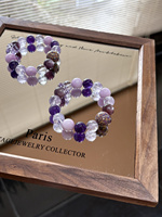 Bracelet en cristal naturel Sinyore Zichen Qimeng - Kunzite / Améthyste / Laque violette