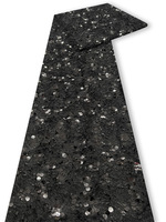 Tissu en sequins bleu shaggy et duveteux, tissu en sequins scintillants, tissu en sequins plumeux pour robe d'automne-hiver pour femmes