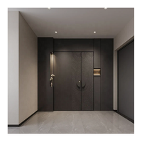 Porte d'entrée extérieure en aluminium double sécurité moderne et contemporaine SJUMBO, grande taille 32X74, porte à serrure pour maison