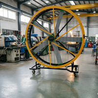 Kipas HVLS Mobile JULAI 2m 6.5ft PMSM Direct Drive, Kipas Industri Portabel Volume Udara Besar dengan Roda untuk Acara Luar Ruangan