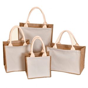 Sac fourre-tout réutilisable en toile de jute personnalisé avec logo imprimé par sublimation, sac de shopping portable en jute, sac cadeau pour femmes, sac en lin rétro imperméable - Product Image 2