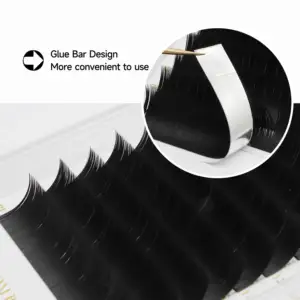 Wholesale Private Label Fluffy Cashmere Eyelash 0.02-0.25 Volume Fans Black Velvet Lash Extension Silk Eye Lashes Trays Supplier