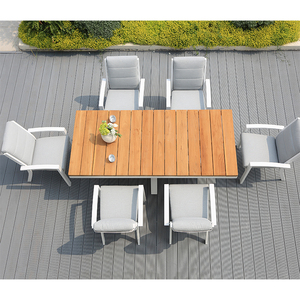 Set da Pranzo OSMEN Midura 7 Pezzi con Piano in Teak Comodo per Esterni Patio e Ristorante - Product Image 3
