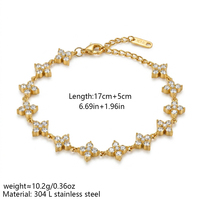 Gelang dan kalung seri bunga zircon penuh permata, cocok untuk pemakaian sehari-hari, serbaguna, grosir.