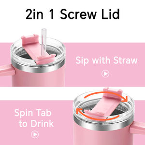 New Arrival Custom 2025 Stainless Steel 40 oz <b>Tumbler</b> with <b>Straw</b> for Hot Drinks - Product Image 4