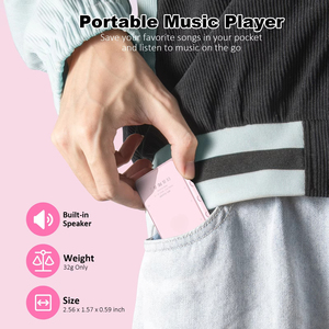 Reproductor <span class=keywords><strong>MP3</strong></span> con Pantalla Táctil TFT Completa de 2.4 Pulgadas, Color Rosa 5.3, Portátil, con Altavoz Integrado, Puerto Tipo-C, Video y Libro Electrónico, Fabricante OEM - Product Image 3