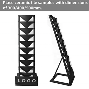 Chất lượng cao triển lãm hội trường sàn gốm tự nhiên gạch hiển thị Kệ chủ đá cẩm thạch tấm gỗ Hội Đồng Quản trị Kim Loại hiển thị đứng - Product Image 4