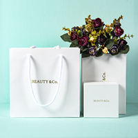 Sacs Cadeaux en Papier Kraft Blanc Réutilisables, Personnalisés, de Luxe, pour Emballage de Noël, Vente en Gros