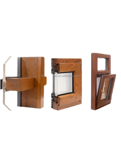 럭셔리 현대 유럽 스타일 알루미늄 클래드 우드 여닫이 창 스테인레스 스틸 스크린 빌라 호텔 고정 마그네틱 - Product Image 2