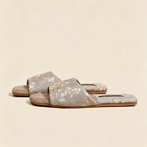 Pantuflas de Lino con Plataforma y Suela Gruesa para Verano, con Diseño Floral, Antideslizantes, Ligeras, para Mujer, para el Hogar - Product Image 3