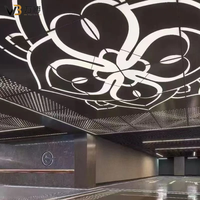 Panneau de plafond en aluminium rétroéclairé par LED, diffuseur en acrylique découpé au laser, motif personnalisé, décoratif, ignifuge, insonorisant, dalles de plafond