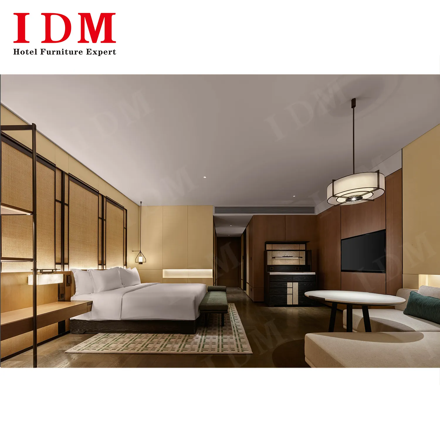 Morden Set desain Hotel kamar tidur, furnitur kayu kontemporer untuk Hotel Apartemen Kamar Tidur furnitur