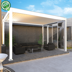 Pérgola Retráctil Eléctrica de Aluminio para Exteriores, Techo Retráctil Impermeable, Gazebo para Jardín - Product Image 2