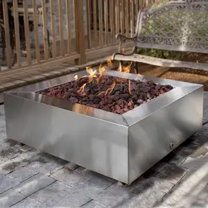 Steel Gas Fireplace Fire Pits Outdoor Stainless Steel Natural Gas Fire Pit
