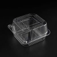 Emballage de gâteau en PET transparent, léger, avec fermeture à charnière, boîte d'emballage alimentaire, boîte à salade transparente, conteneur à fruits pour supermarché, coquille
