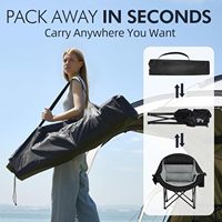Chaise de camping pliante moderne en aluminium robuste et surdimensionnée avec porte-gobelet et poches isothermes pour sports, plage, pêche, jardin