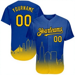 Camiseta de Béisbol Personalizada con Estampado Sublimado de Paisaje Urbano en Degradado Naranja, Transpirable, Unisex, Manga Corta, Absorbe la Humedad - Product Image 2