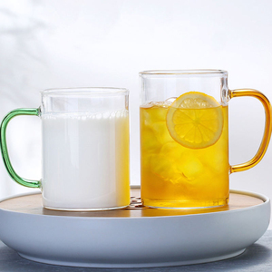 Tasse à petit-déjeuner en verre borosilicate haute résistance 300/430 ml, transparente, pour eau/lait/jus - Product Image 5