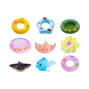 Aquarium Bath Underwater Beach Pool Mini Boat Fish Swim Ring Hovercraft Lotus Flower <strong>Dolphin</strong> Floating Figures and Toys Miniature - Product Image 1