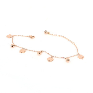 OEM 18K placcato oro a quattro foglie di trifoglio campana Charms ciondolo cavigliere in acciaio inox piede gioielli catene cavigliera moda donna - Product Image 5