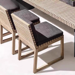 Ban Công Ngoài Trời Đồ Nội Thất Bằng Gỗ Tếch Modular Linh Kiện Rắn Bằng Gỗ Tếch Bàn Ăn Và Ghế Đặt Cho Đồ Nội Thất - Product Image 5