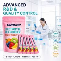 OEM Private Label Elektrolytenpoeder Mix 5 Fruit Smaken Hydratatie Energie Aanvulling 10 Sticks 60g 6g Dosis Sport Supplement