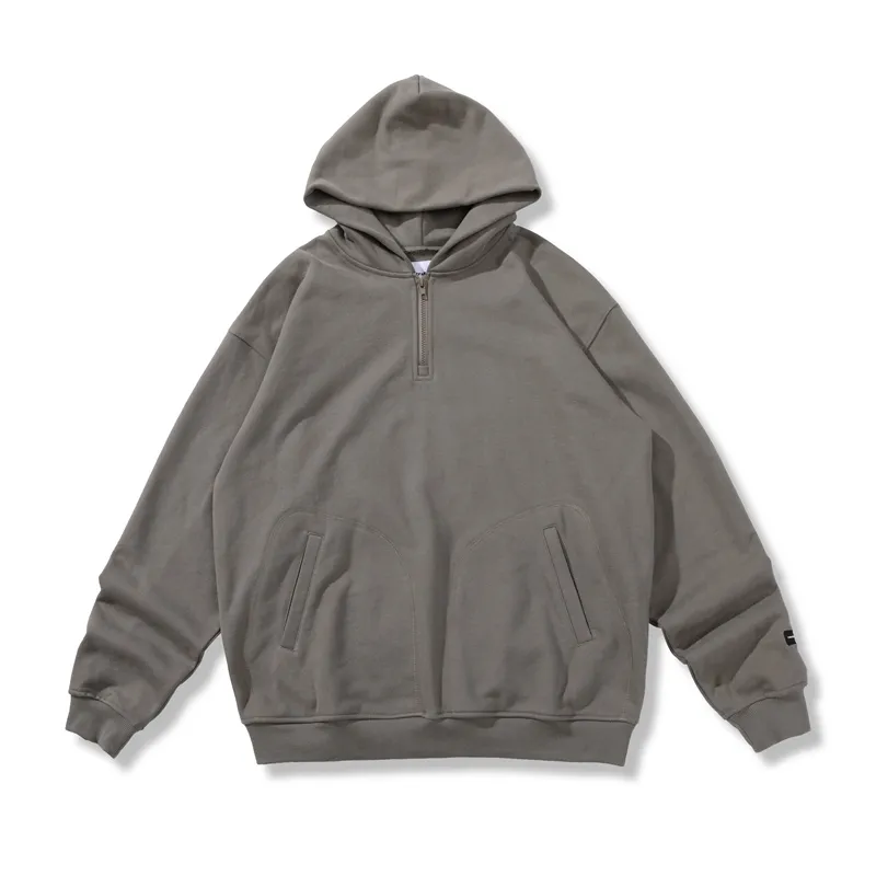 High-quality custom-made new Japanese trendy street breathable sweater half zipper heavy loose all-match sweater hoodie