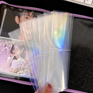 Porte-<span class=keywords><strong>cartes</strong></span> holographique a5 en pp transparent, 6 anneaux, 4 poches, pochette de carte kpop, album photo, collection, pochettes photo, vente en gros - Product Image 4