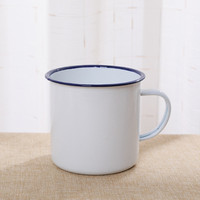 Venta al por mayor 350ml Taza de café clásica Logotipo personalizado Taza de esmalte