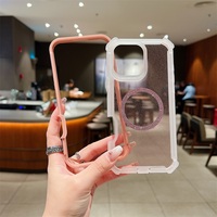 Coque de téléphone magnétique antichoc 2-en-1 scintillante et colorée pour iPhone 17 Pro Max, compatible également avec iPhone 16, 15, 14, 13, 12