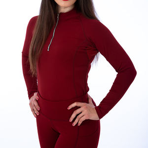 Premium Women Equestrian Shirts <b>Long</b> <b>Sleeve</b> Riding Show Tops Half Zipper Jodhpur Breeches Women Riding Shirt - Product Image 3