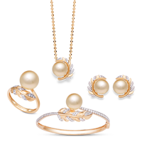 Ensemble de perles personnalisées design en or blanc 14K 18K bijoux perles d'eau de mer lavande magasins de bijoux abordables