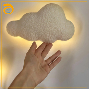 Lámpara de Pared de Felpa Suave con Forma de Nube para Dormitorio de Bebé - Linda Decoración de Globo Aerostático con Osito de Peluche - Product Image 5