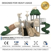 SageDelightRides Ensemble de jeux d'extérieur commercial avec tube, double toboggan, escalier et rampes pour enfants, en LLDPE et HDPE, pour écoles maternelles, vente en gros